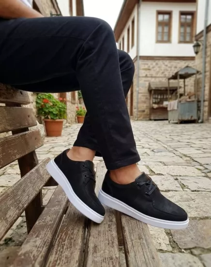 Erkek Günlük Comfort Taban Ayakkabı Siyah Kot