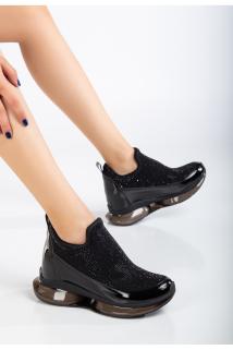 Kadın Rahat Bilekli Air Taban Sneaker Ayakkabı Siyah