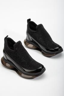 Kadın Rahat Bilekli Air Taban Sneaker Ayakkabı Siyah