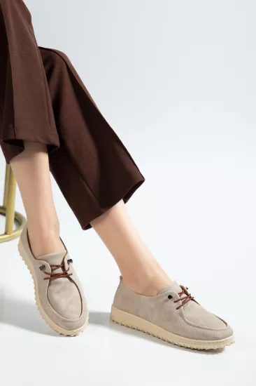 KADIN GÜNLÜK GOLF AYAKKABI KOT BEJ