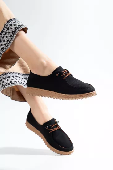 KADIN GÜNLÜK GOLF AYAKKABI KOT SİYAH