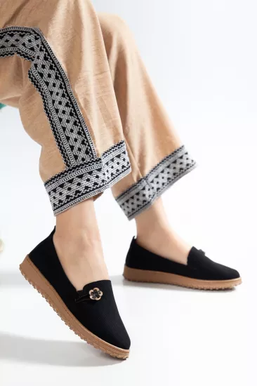 KADIN GÜNLÜK LOAFER AYAKKABI SİYAH KOT